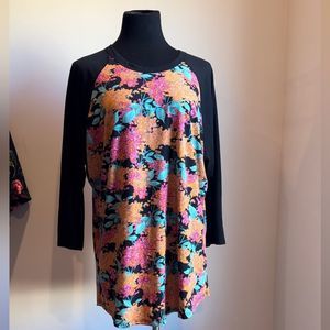 Floral Raglan Baseball Tee | LuLaRoe | 3X